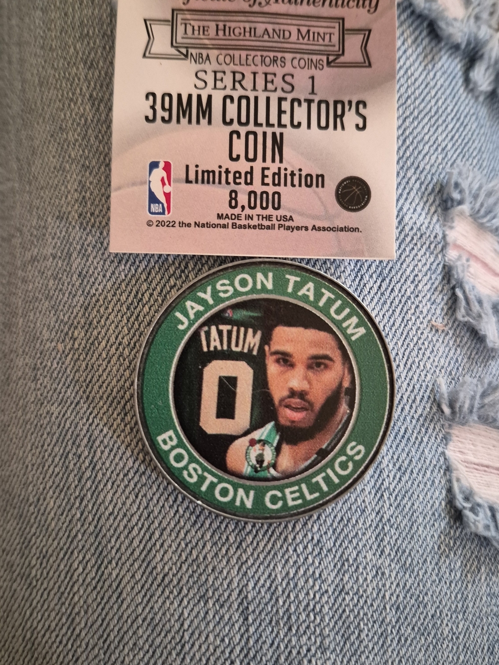 NBA Jayson Tatum Boston Celtics Green Coin Collector Pin